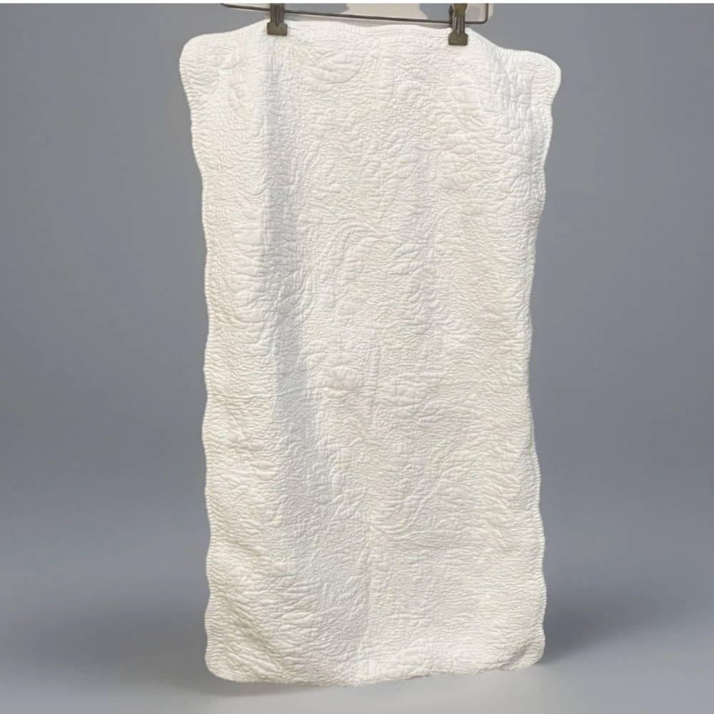 King Pillow Shams White Quilted 100% Cotton  - Pair